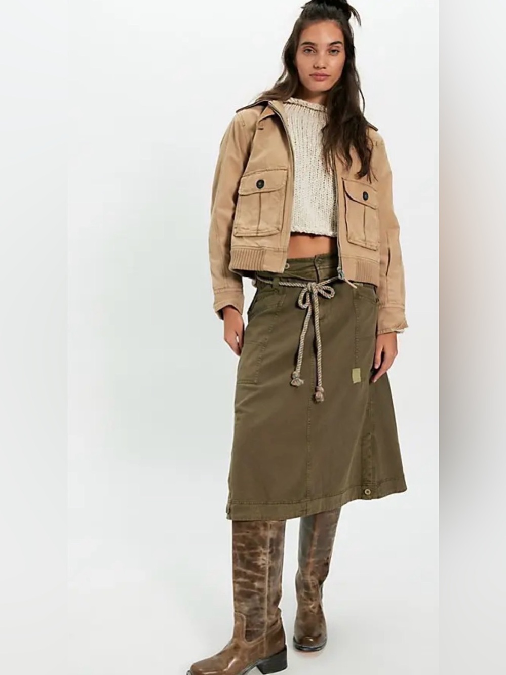 Free People We The Free Sibyla Midi Skirt- NWT